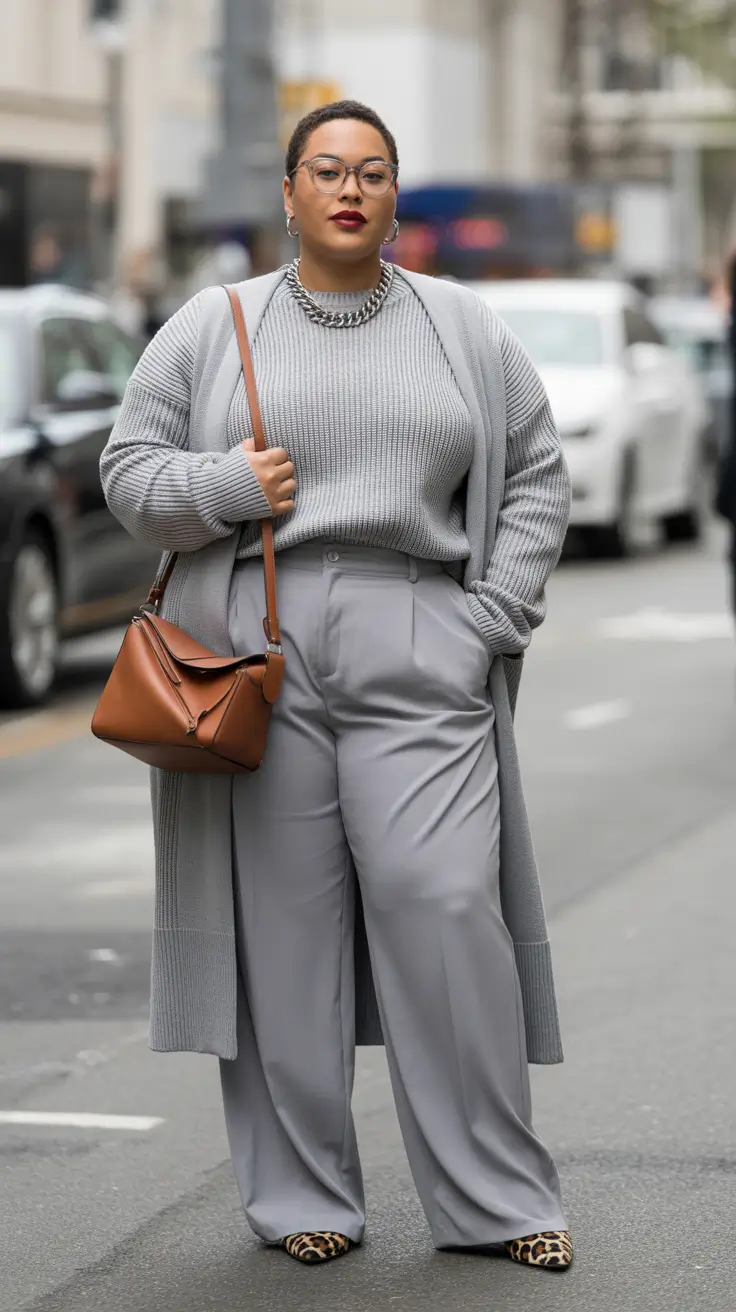 plus size outfits Monochrome Street Luxe