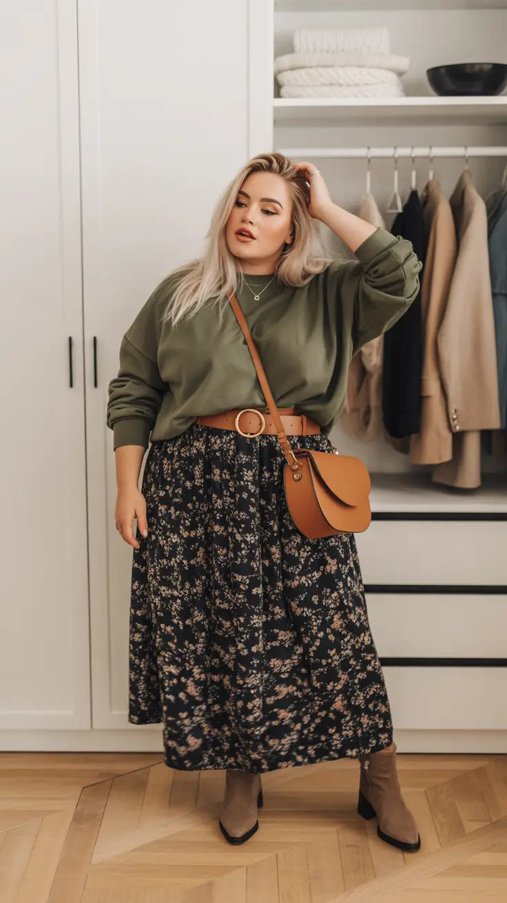 plus size outfits Soft Florals with Edge