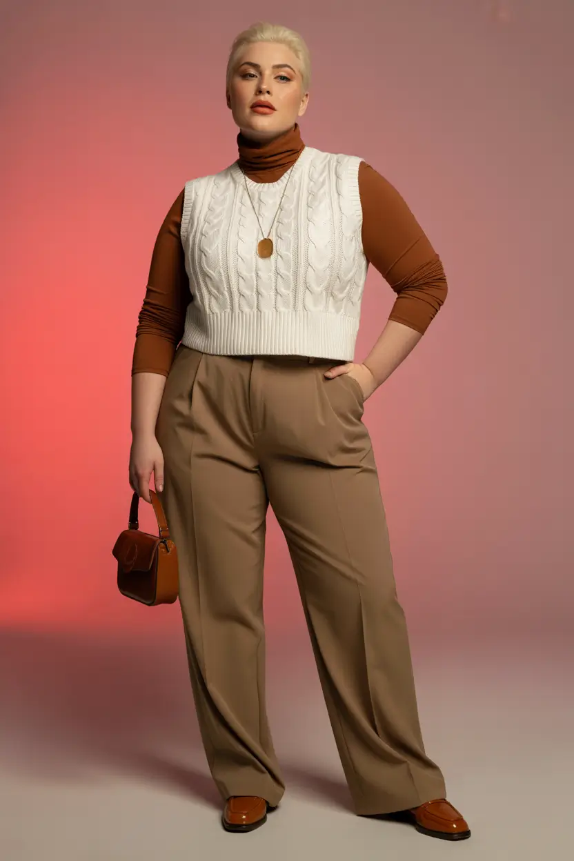plus size outfits Warm Contrast Classic