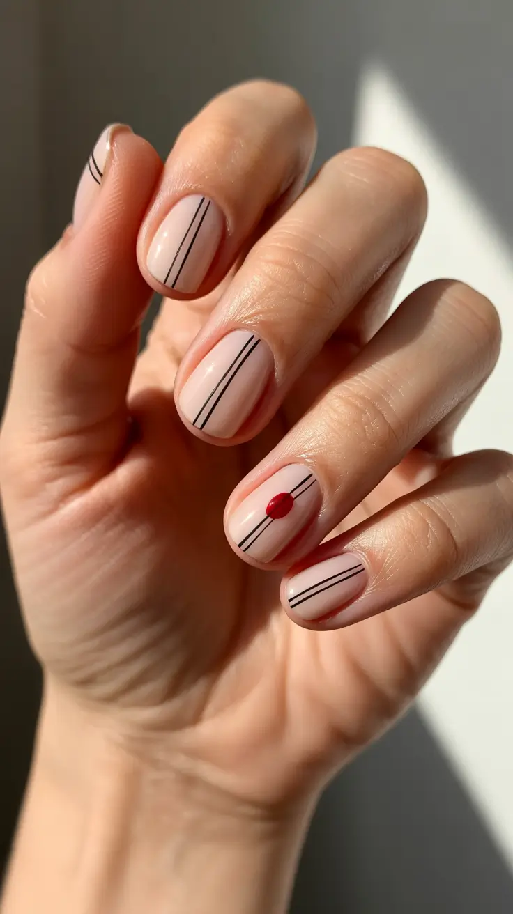 December 2025 Nail Colors Ideas Minimalist Line Play