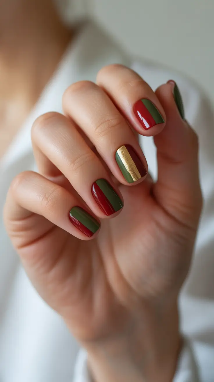 December 2025 Nail Colors Ideas Classic Holiday Stripes