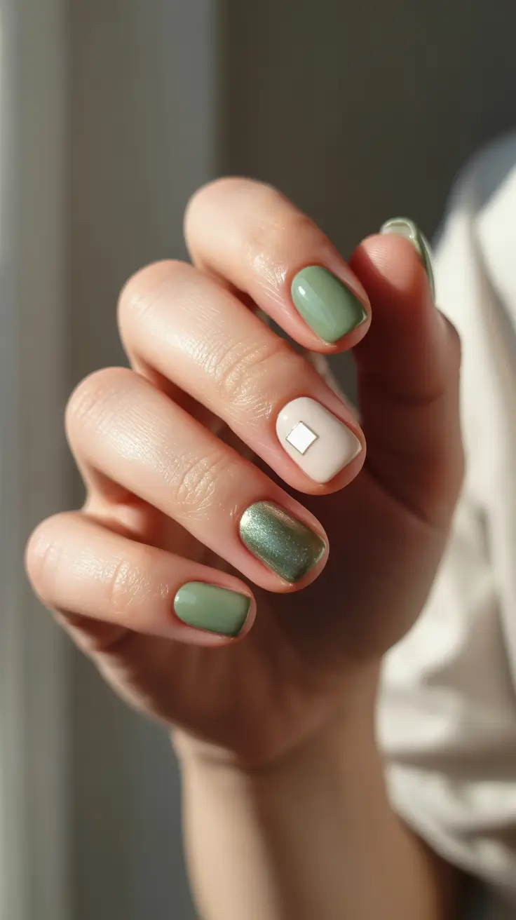December 2025 Nail Colors Ideas Satin Sage Glow