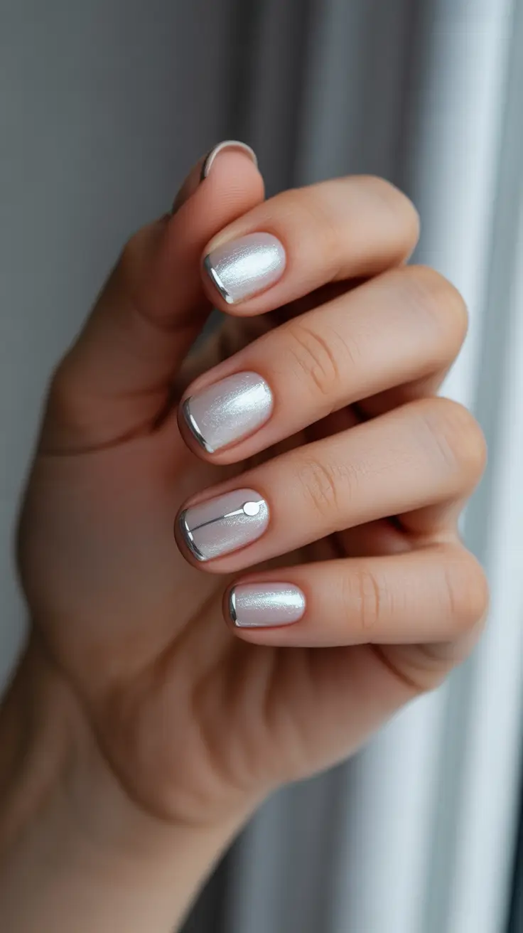 December 2025 Nail Colors Ideas Silver Lining French