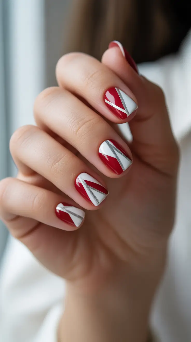 December 2025 Nail Colors Ideas Crimson Geometry