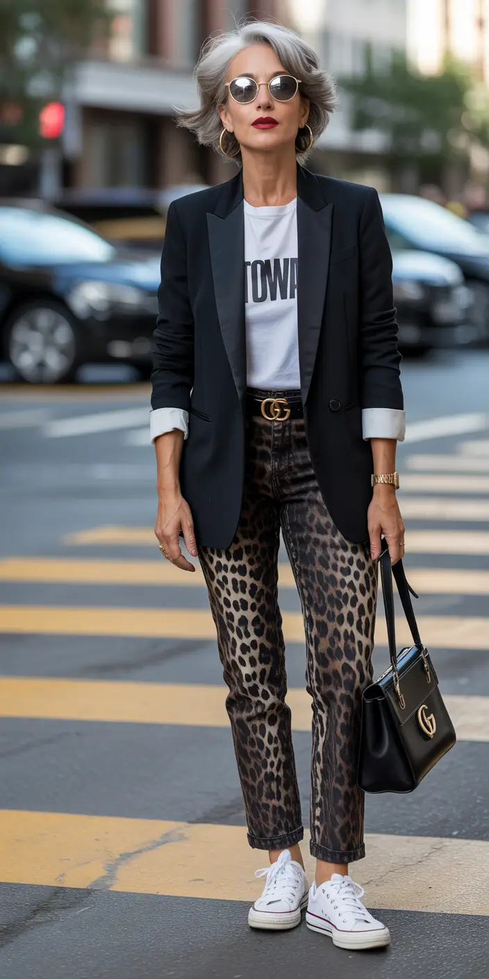 outfits for women over 40 Urban Edge with Wild Confidence