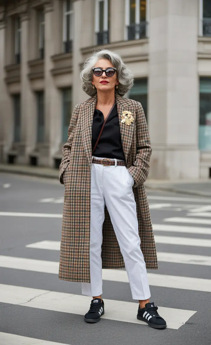 outfits for women over 40 Heritage Check and City Flair