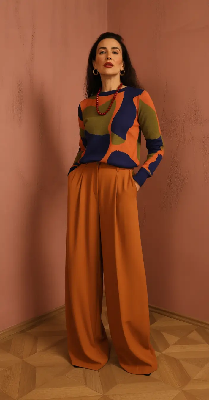 outfits for women over 40 Artful Color Play for the Bold at Heart