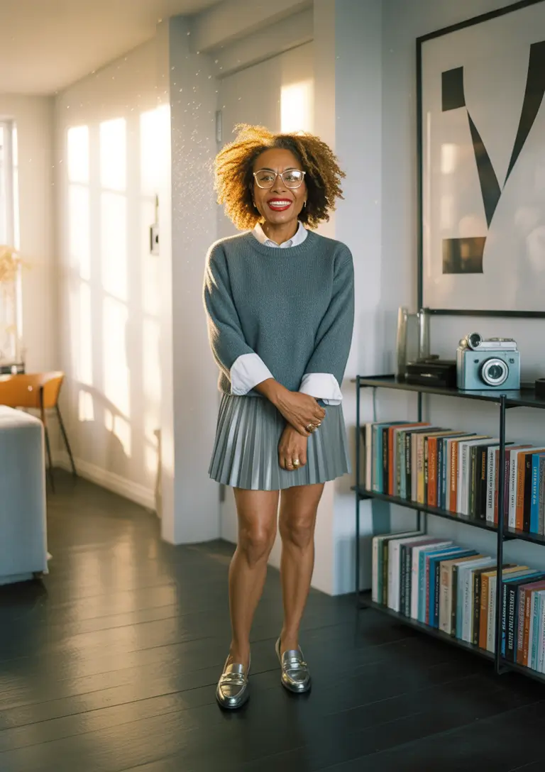 every day outfits 2026 Soft Gray Layers And Pleats For Cute Everyday Polished Aesthetic