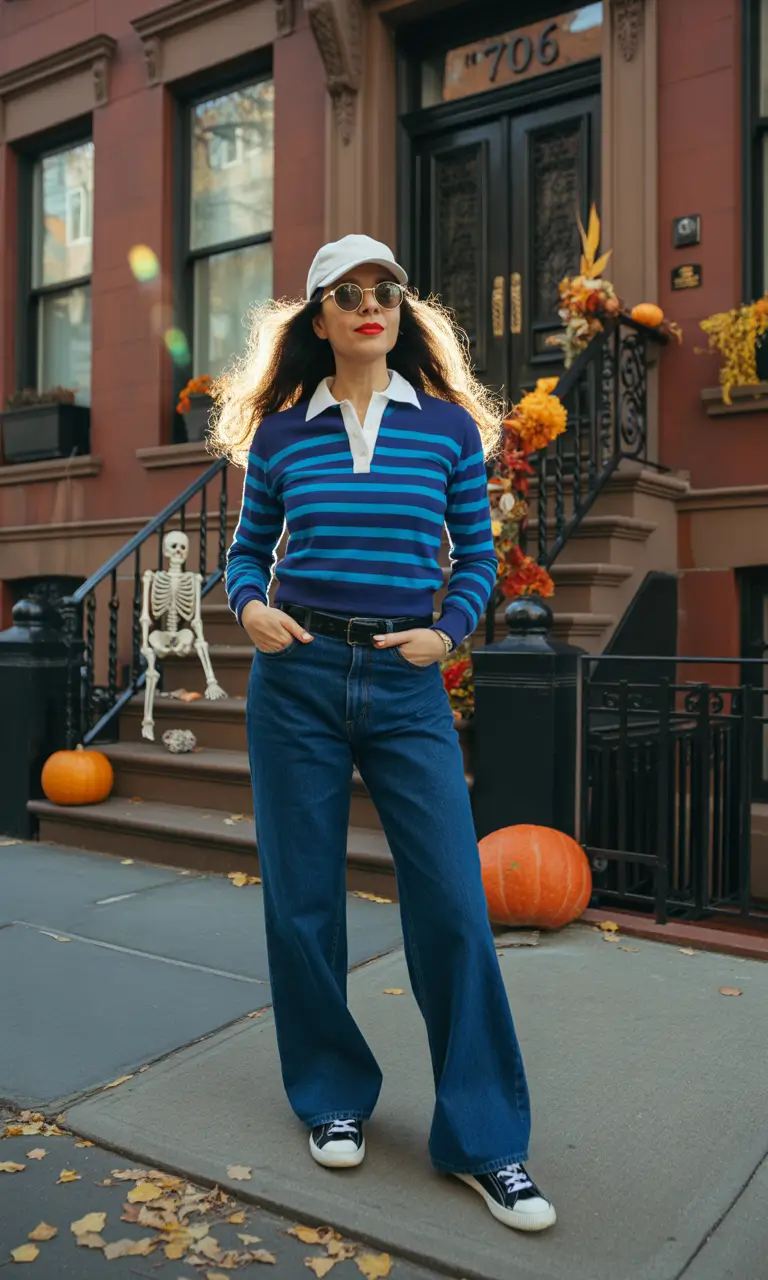 every day outfits 2026 Striped Layers And Deep Denim For Playful Casual Confidence