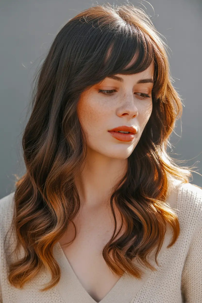 hair color ideas Chestnut warmth with classic soft waves