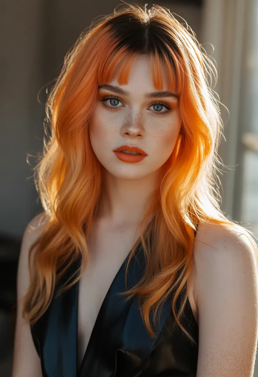 hair color ideas Tangerine flame for bold radiant energy