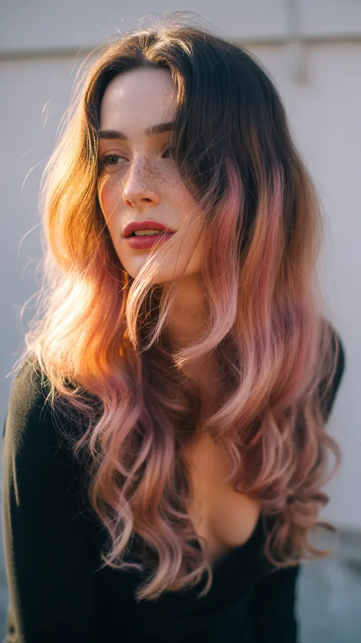hair color ideas Blush rose haze for soft romantic glow