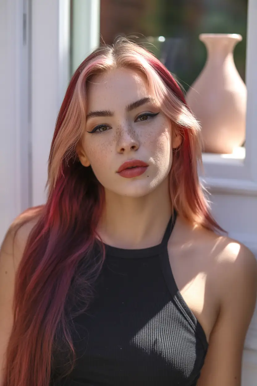 hair color ideas Face framing blush for soft romantic contrast