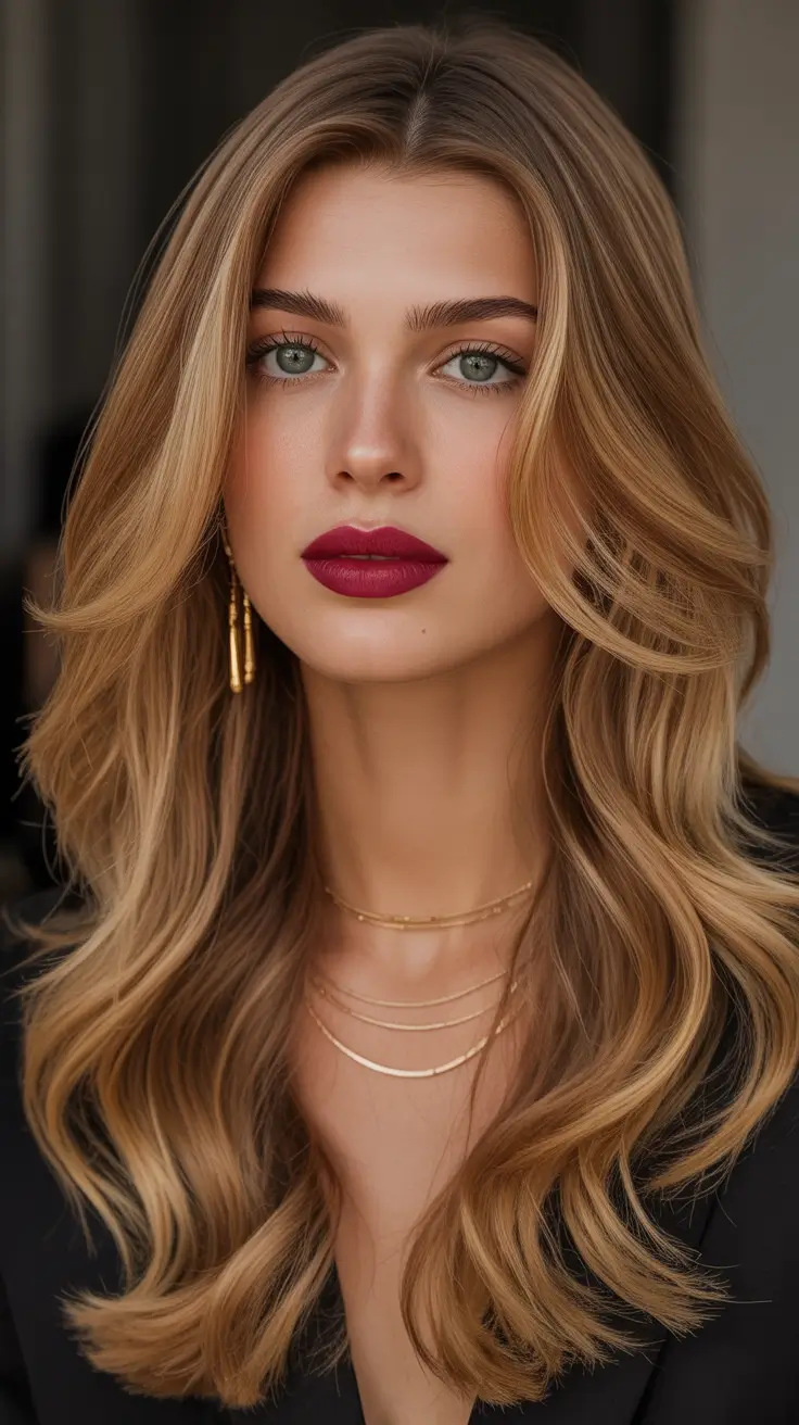 honey blonde hair color Honey Caramel Contour Waves