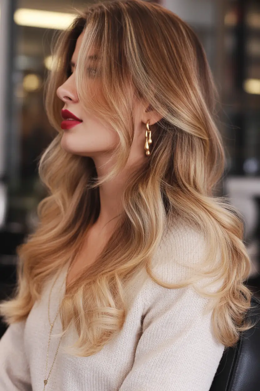 honey blonde hair color Bright Honey Gradient With Soft Volume