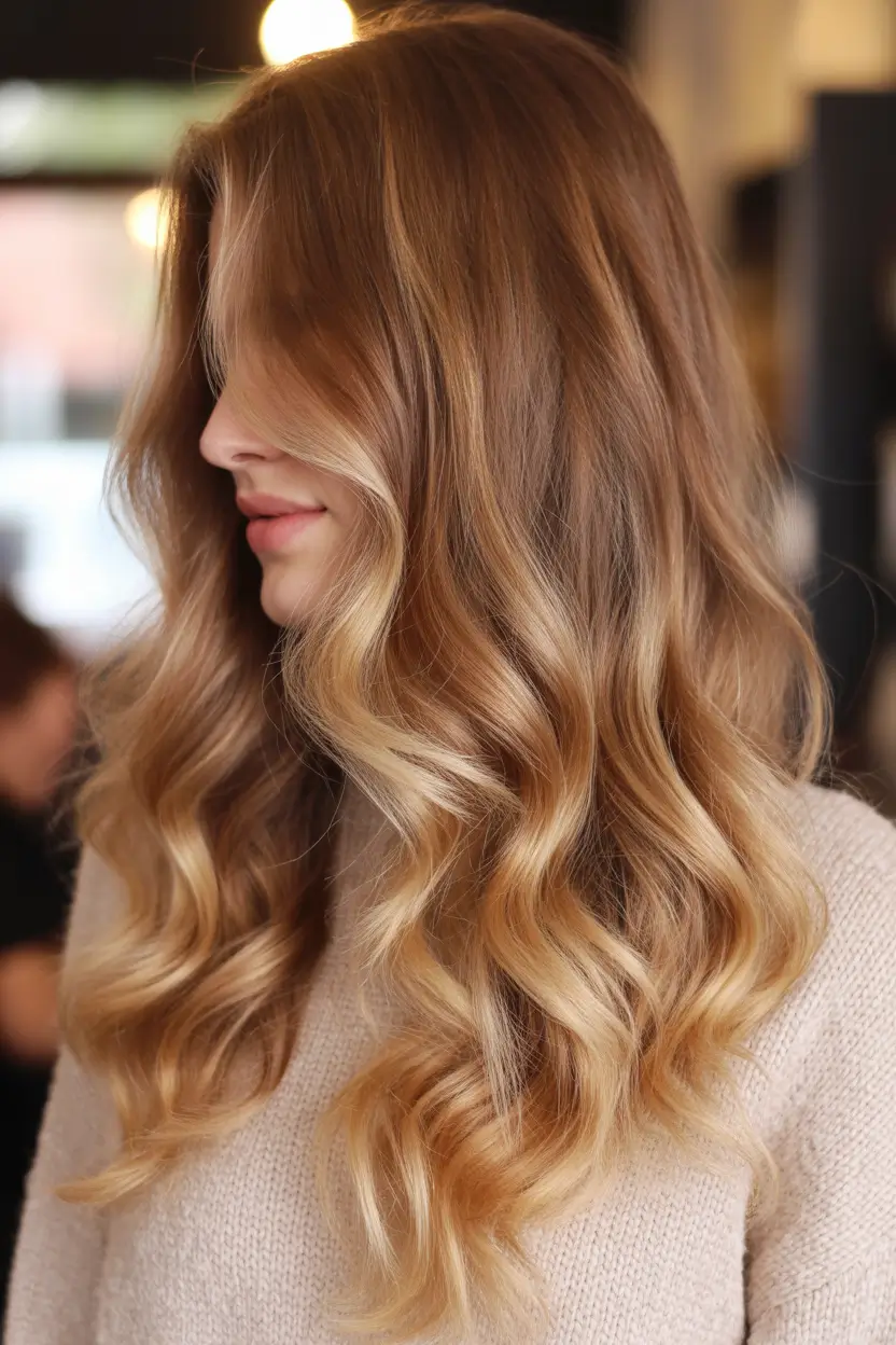 honey blonde hair color Honey Soft Melt With Cozy Volume