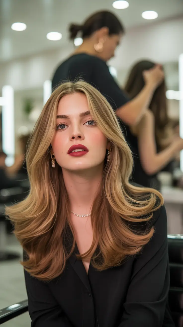 honey blonde hair color Salon Fresh Honey Flow Layers