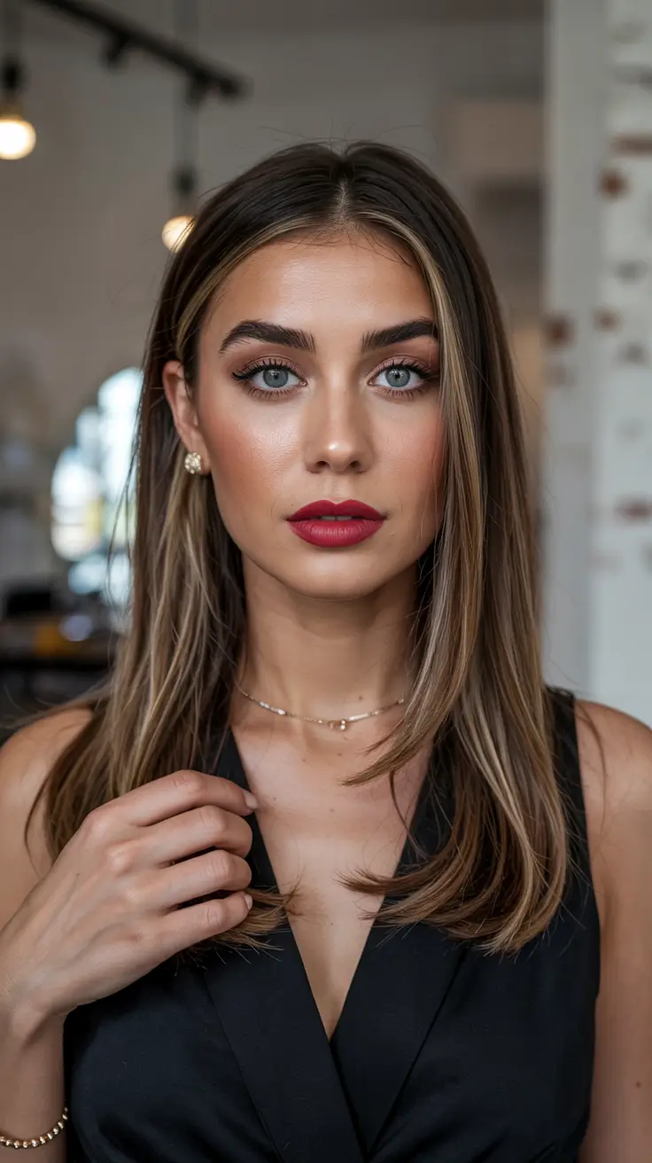 honey brown hair color 2026 Spring Light Honey Highlights On A Sleek Base