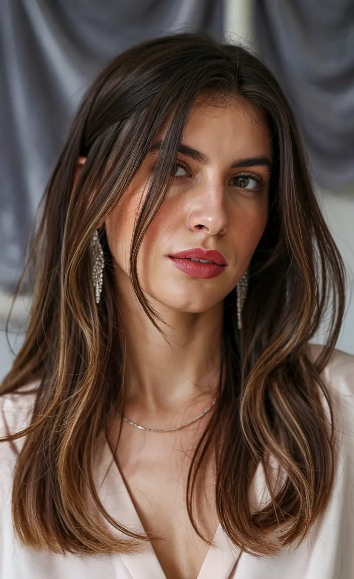 honey brown hair color 2026 Soft Face Framing Honey Brown Layers