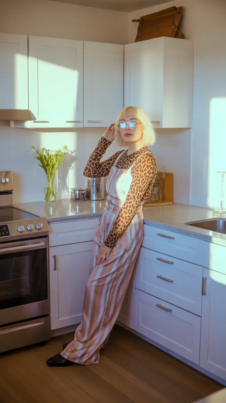 lazy day outfits ideas 2026 Pattern play with soft stripes