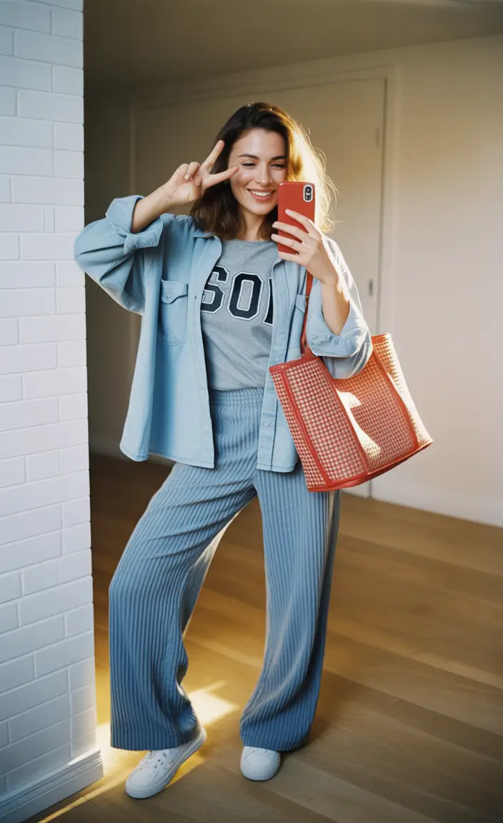 lazy day outfits ideas 2026 cool gray errands look for comfy city afternoons