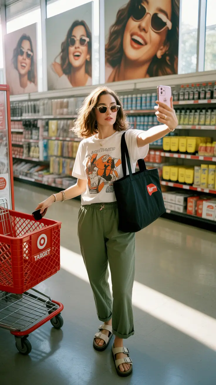 lazy day outfits ideas 2026 Grocery run casual charm