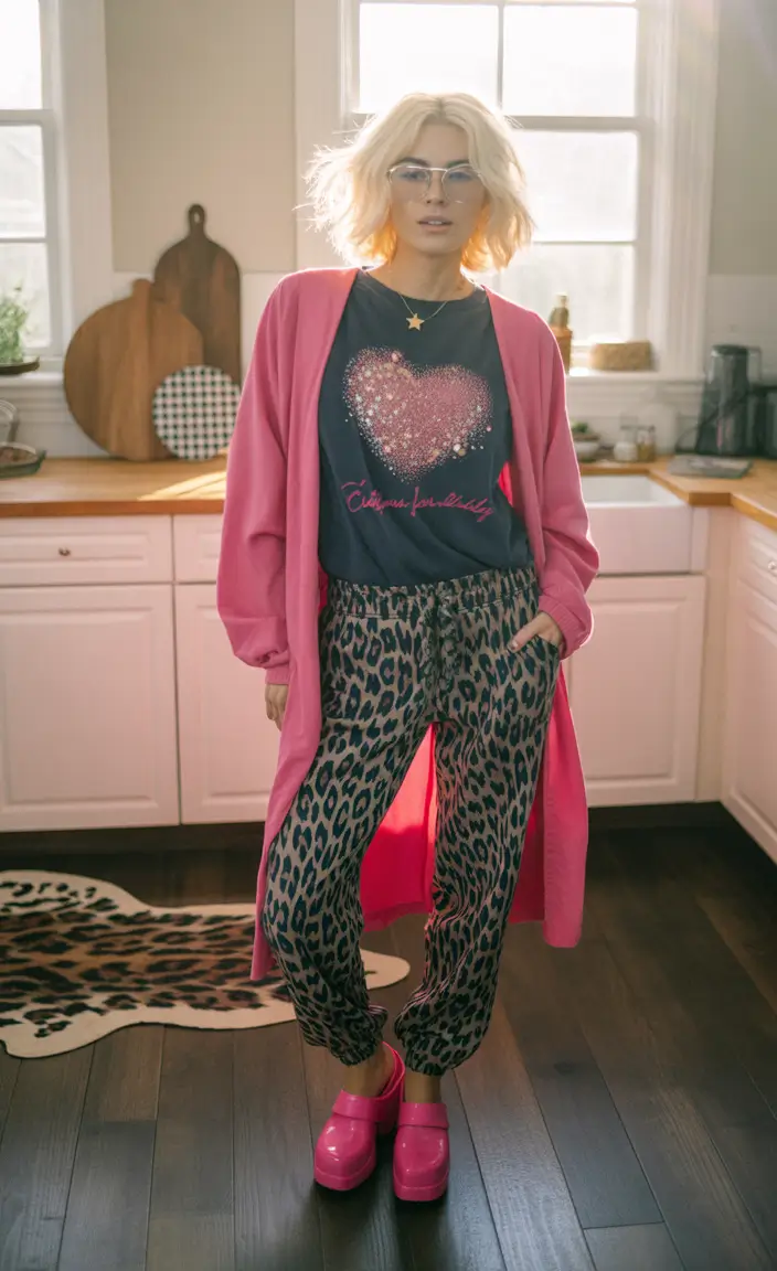lazy day outfits ideas 2026 Bold comfort with a playful heart