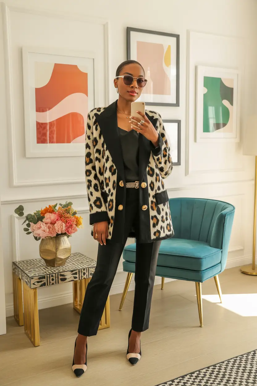 office outfits animal print revival