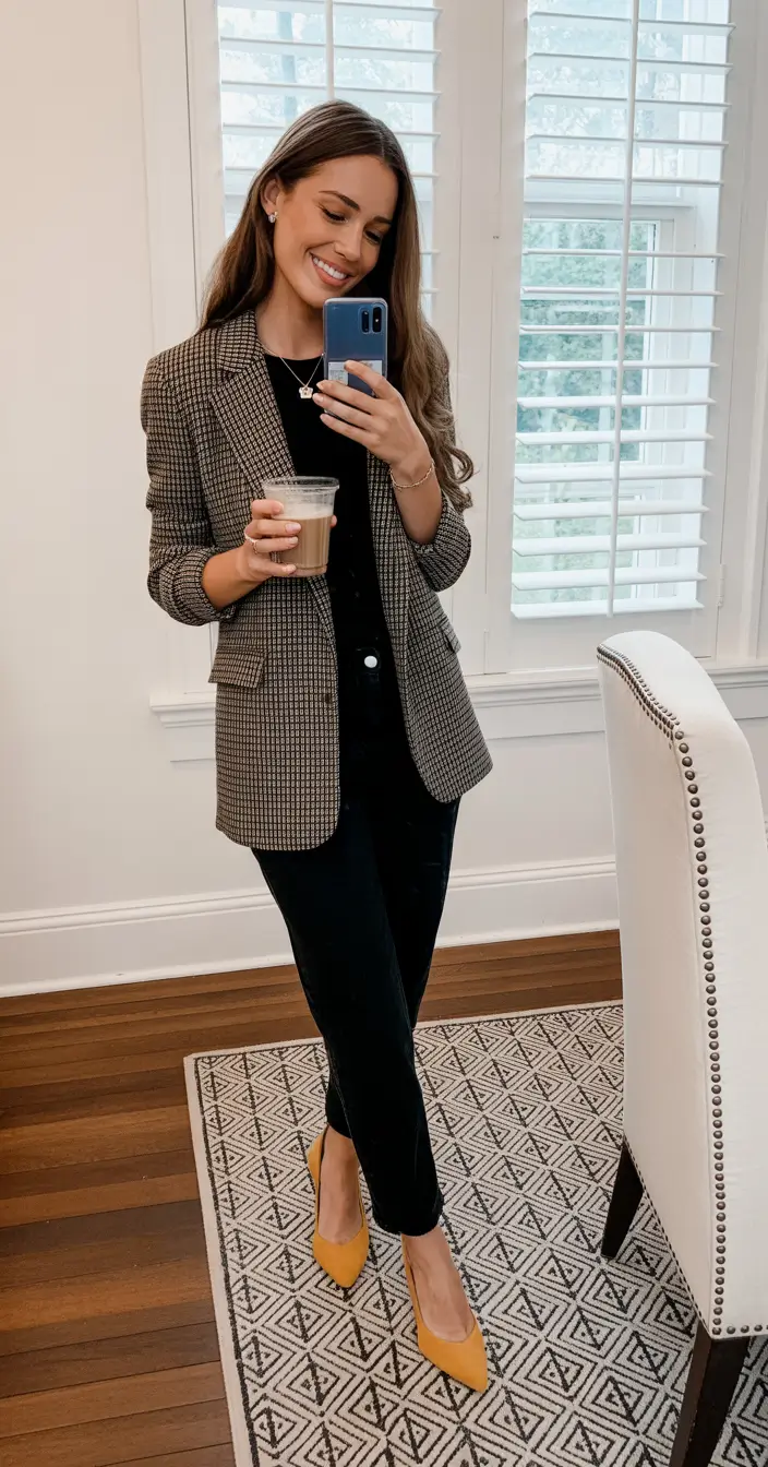 office outfits classic check