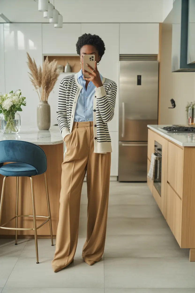 office outfits smart stripes