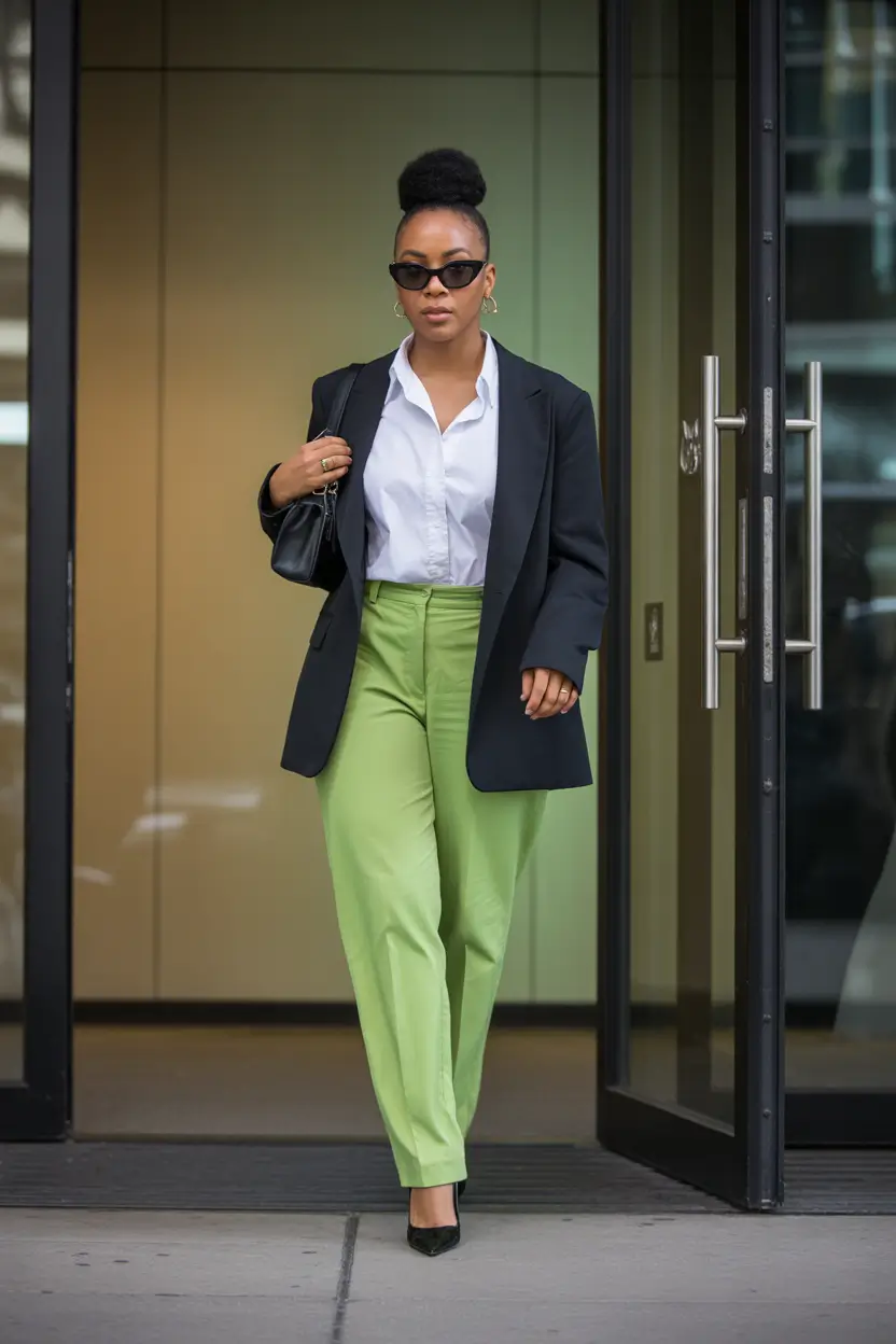 office outfits lime accents