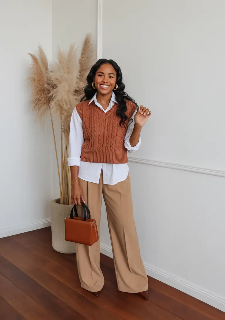 office outfits warm textures