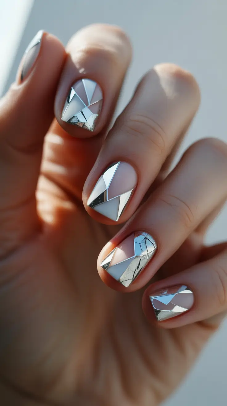 Nail design for December 2025 Silver Prism Magic