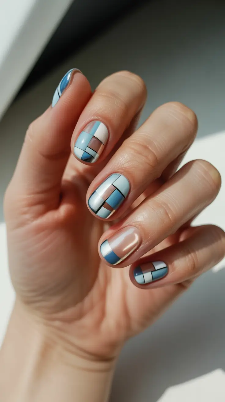 Nail design for December 2025 Frosted Mosaic