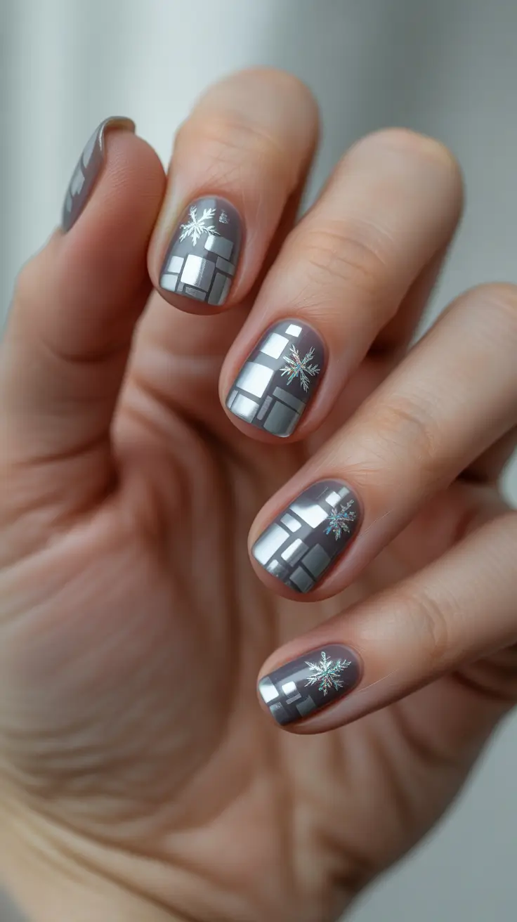 Nail design for December 2025 Frosted Mirror Elegance
