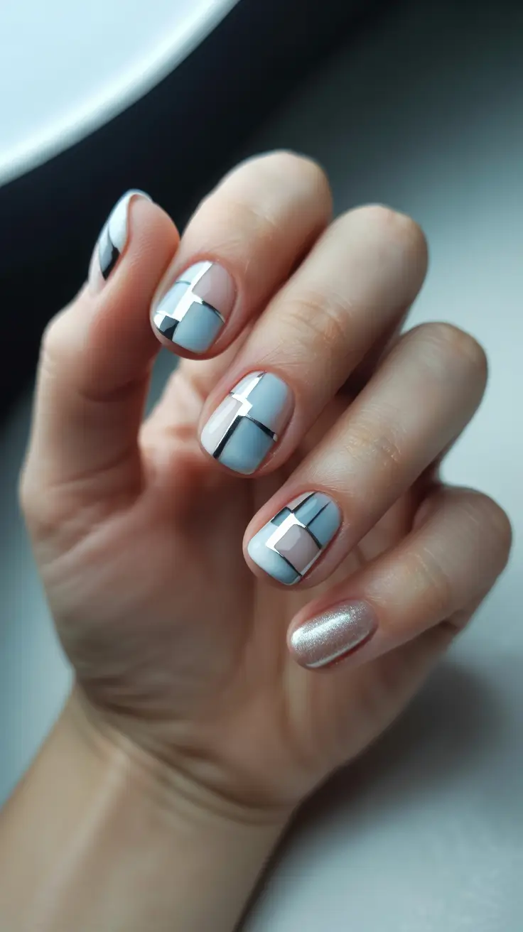 Nail design for December 2025 Arctic Minimalism