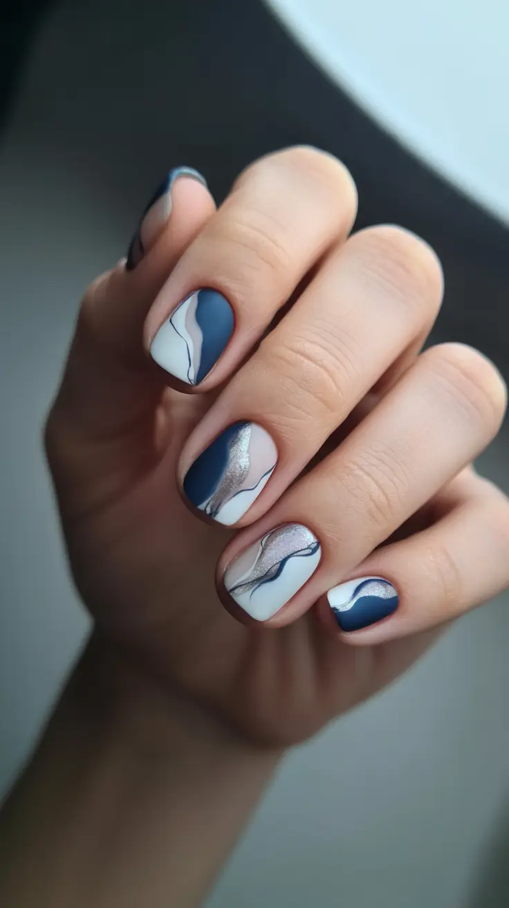 Nail design for December 2025 Midnight Waves