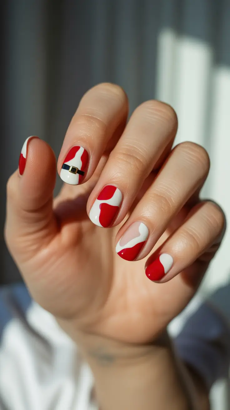 Nail design for December 2025 Santa’s Silhouette