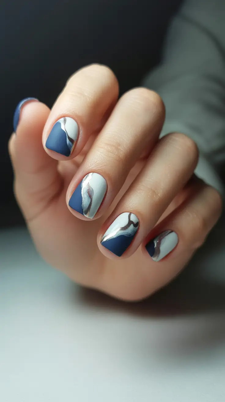 Nail design for December 2025 Snowbound Contrast