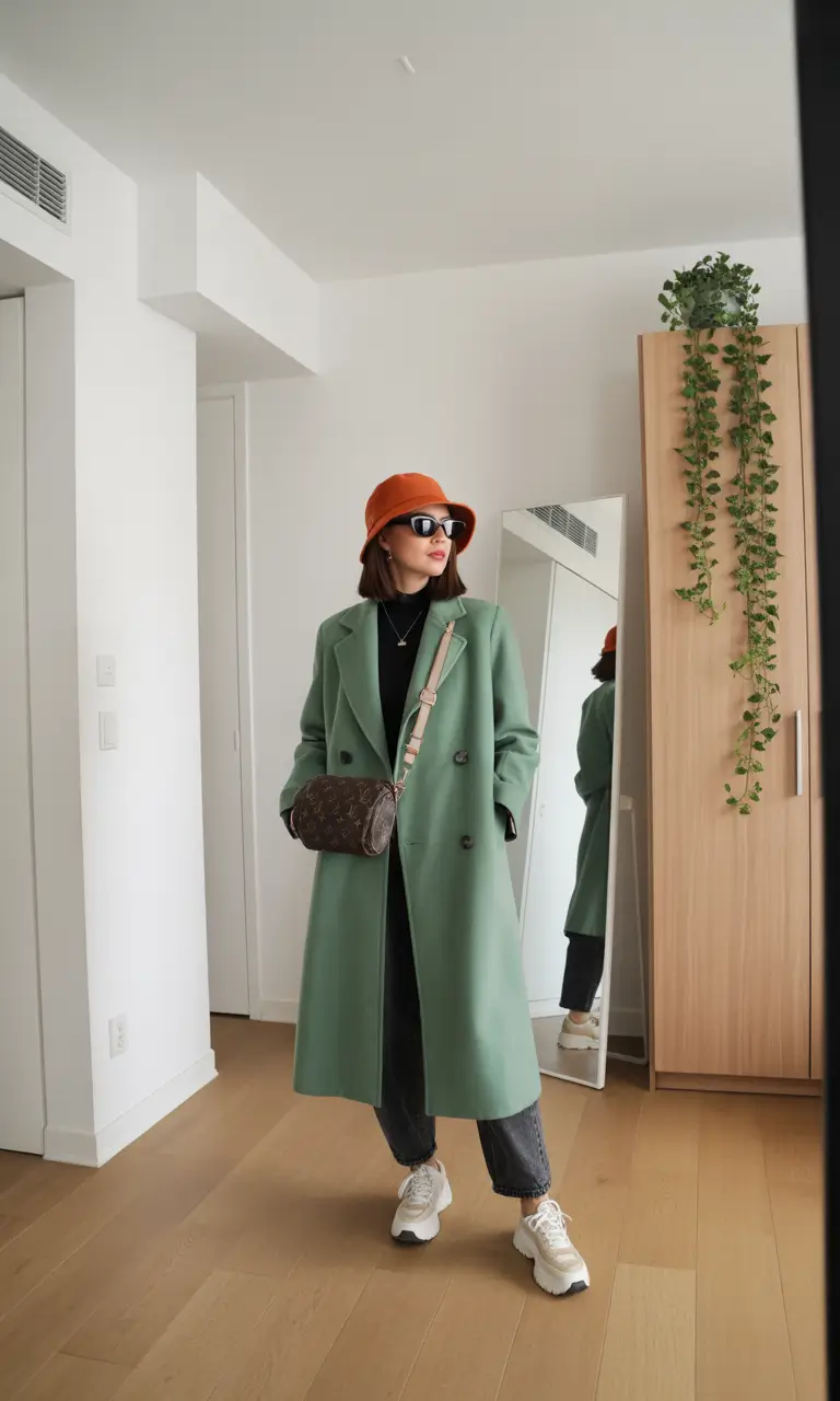 new york outfits october Bold Neutrals Meet Neon Pop