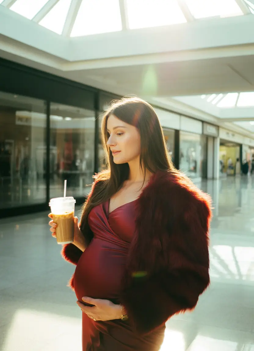 pregnancy outfit inspiration 2026 luxurious burgundy for winter moments