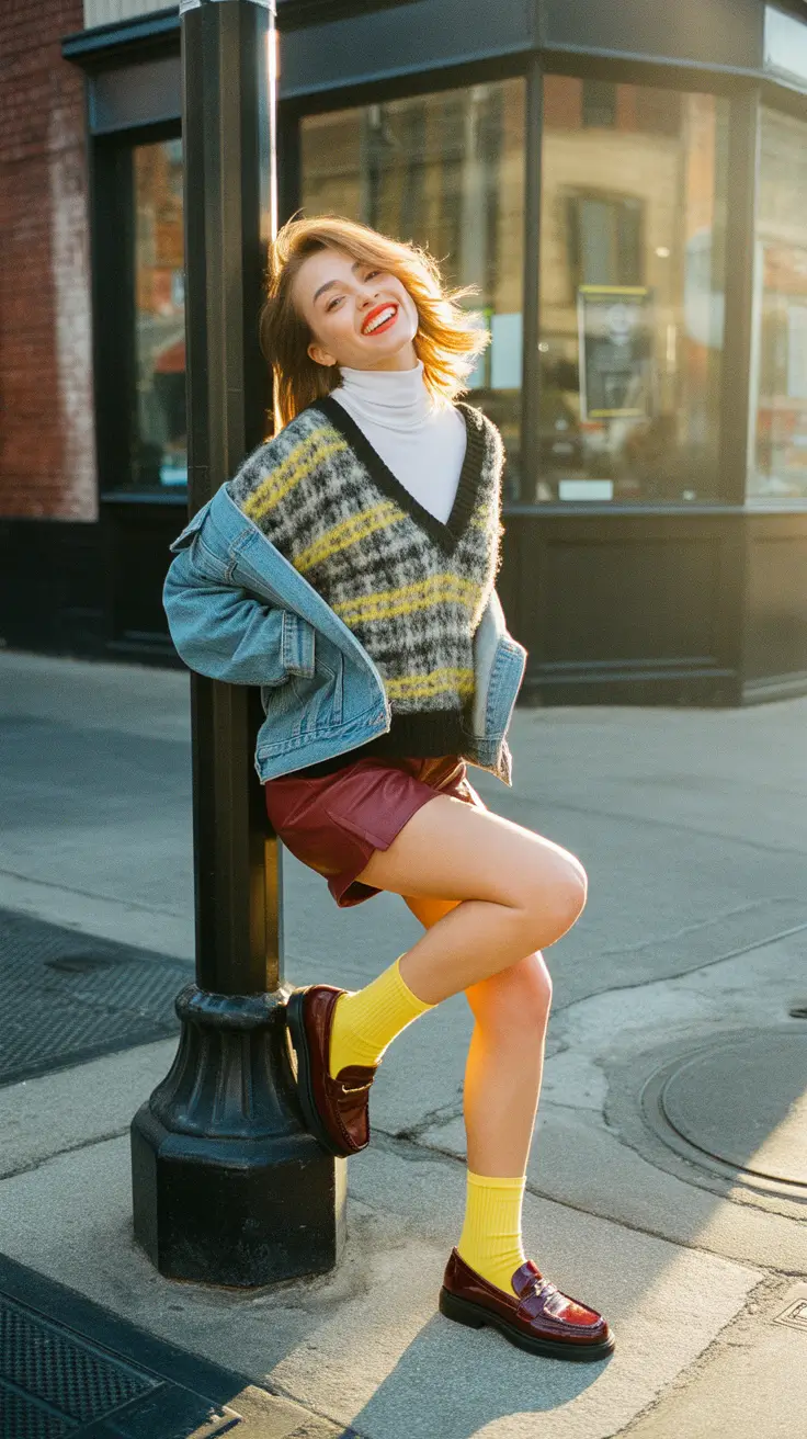 preppy outfits 2026 Downtown Retro Prep with a Sunny Spark