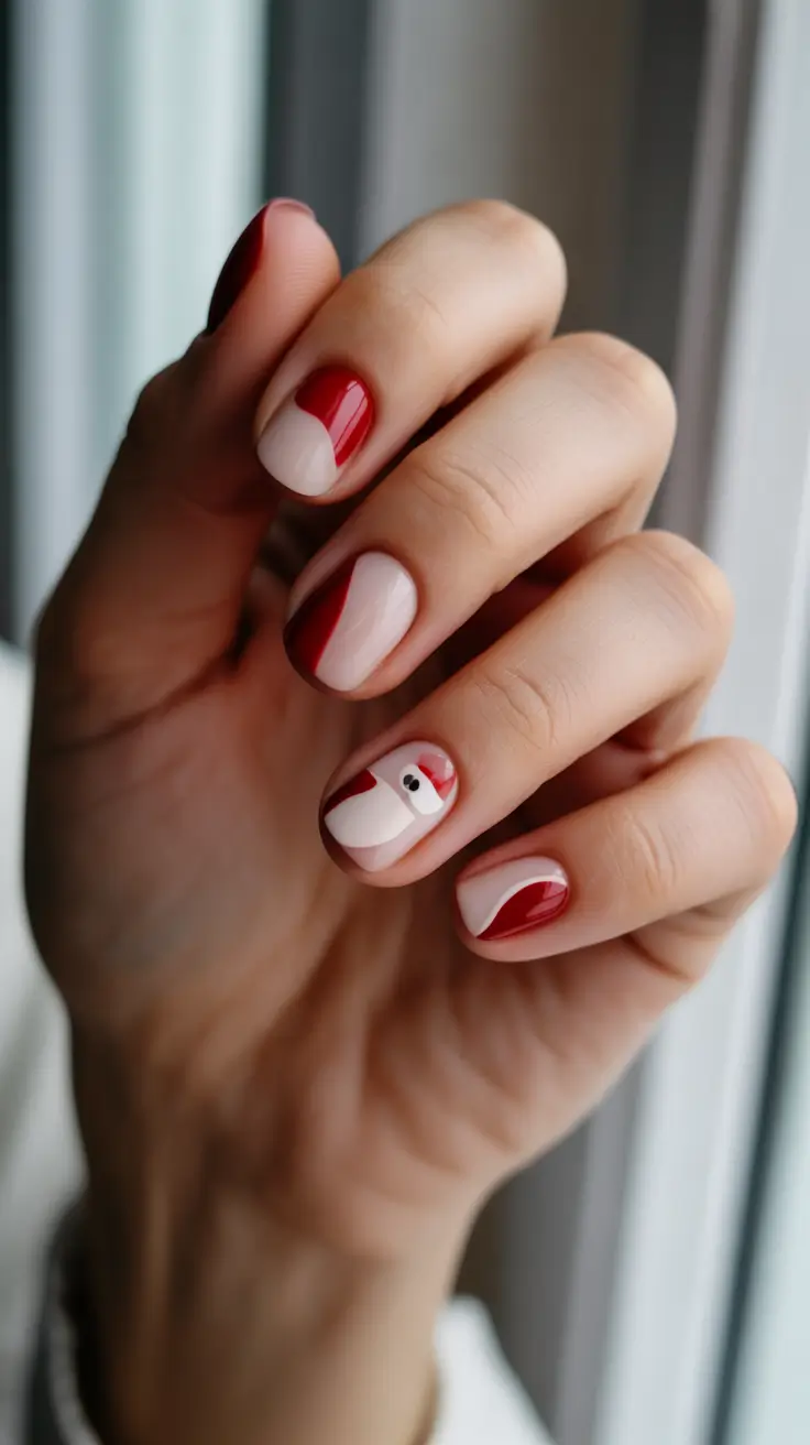 christmas nail design Santa’s Silhouette