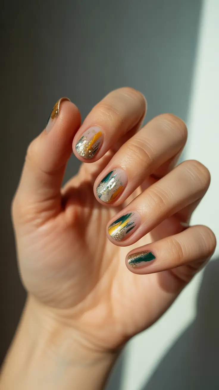 christmas nail design Mint & Merlot Minimalism