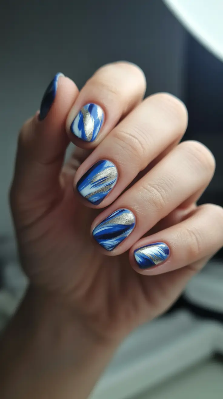 christmas nail design Santa’s Silhouette