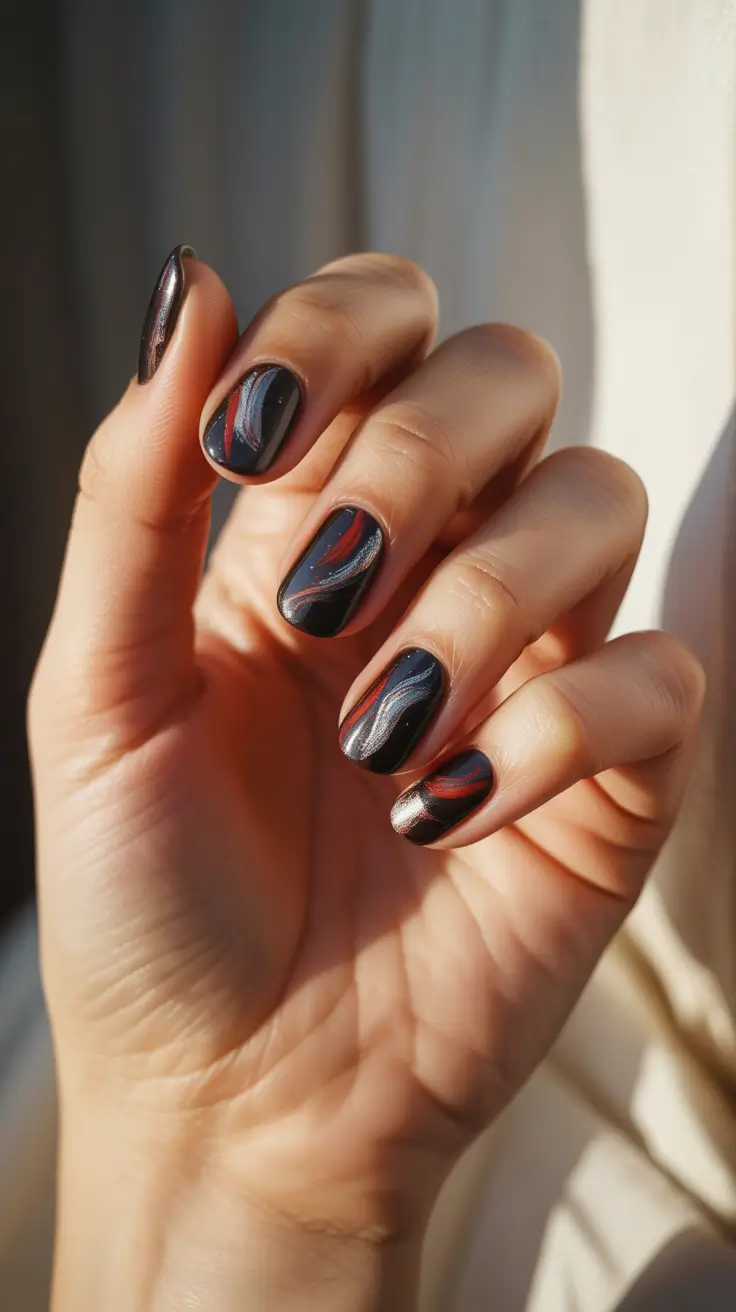 christmas nail design Peppermint Swirl