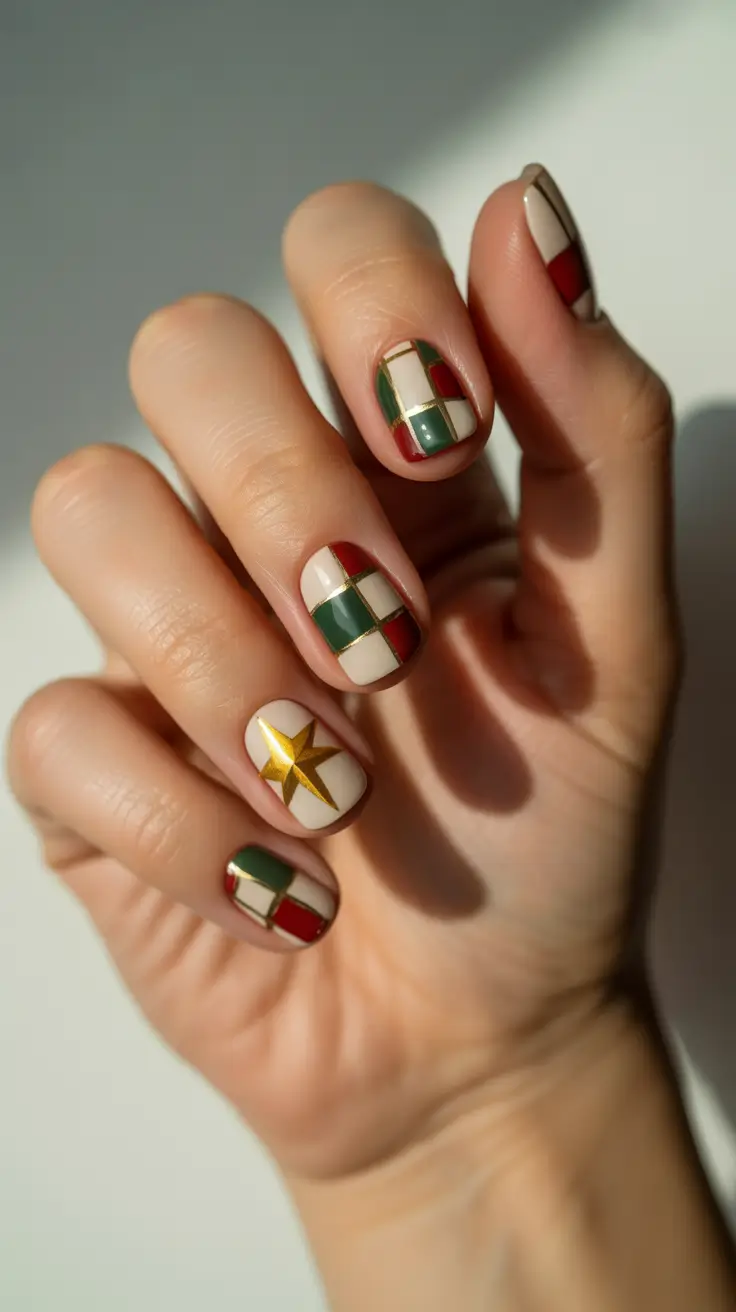 christmas nail design Gift-Wrap Glam