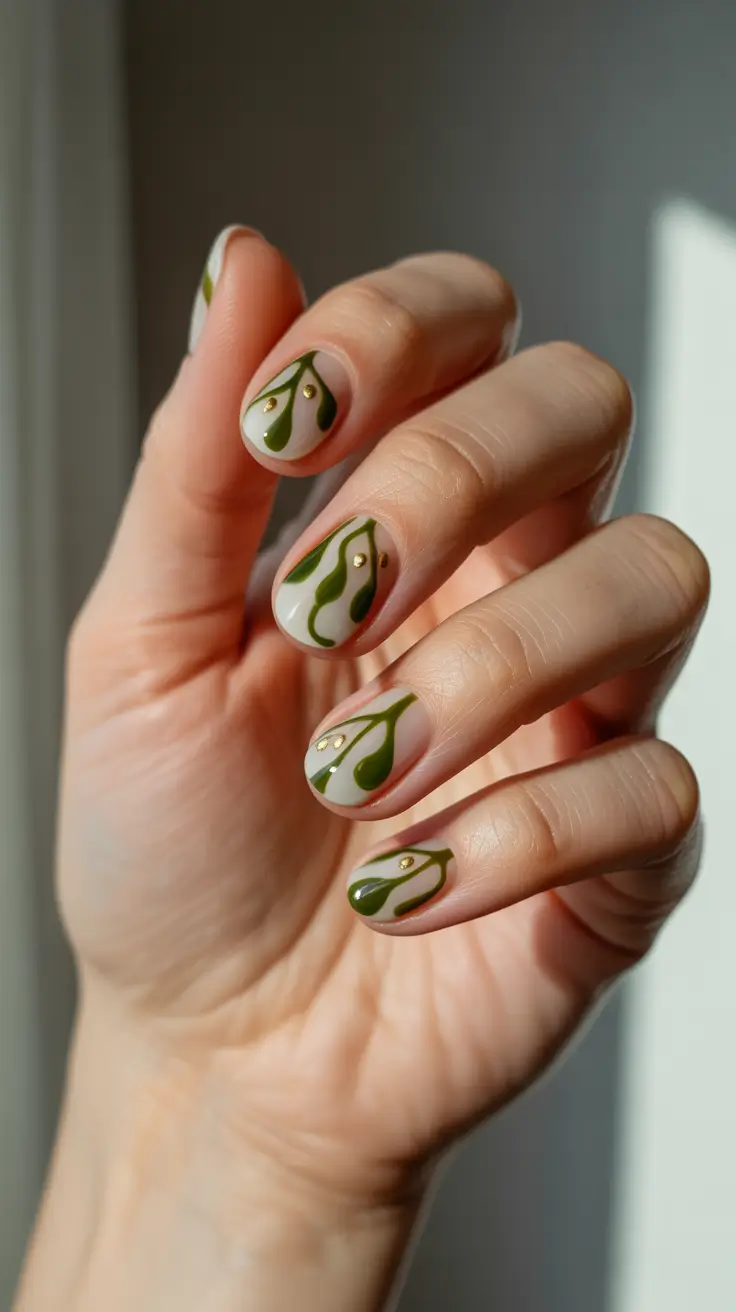 christmas nail design Evergreen Drip