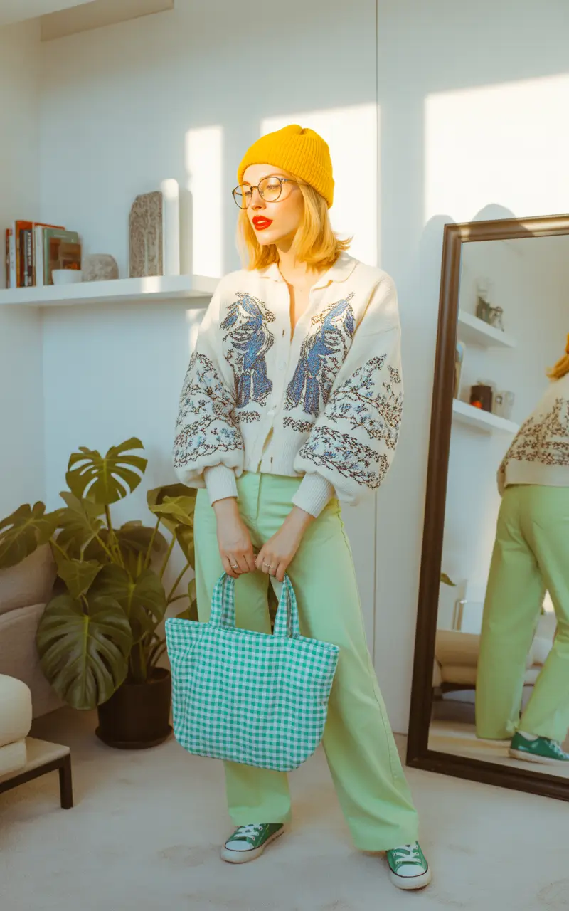 fashion outfits soft pastels with a cozy artistic edge