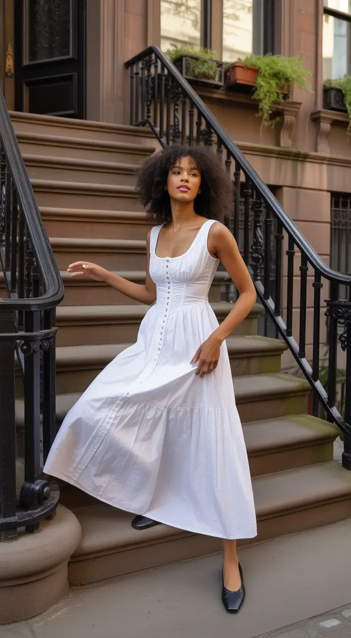trendy outfits 2026 all white effortless summer dress
